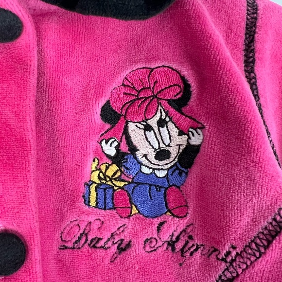 Vintage Disney Babies Minnie Mouse Sweater Pink & Black 0-6M Baby Girl - Picture 3 of 5